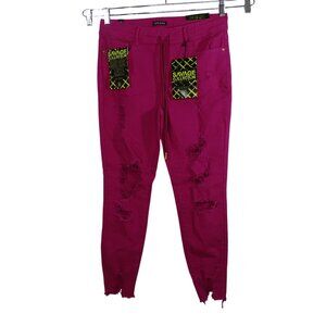 Savage Collection By Elite Jeans High Rise Ankle Distressed Ripped Size L NEW